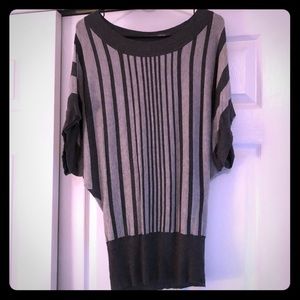 Dark gray and light gray striped shirt